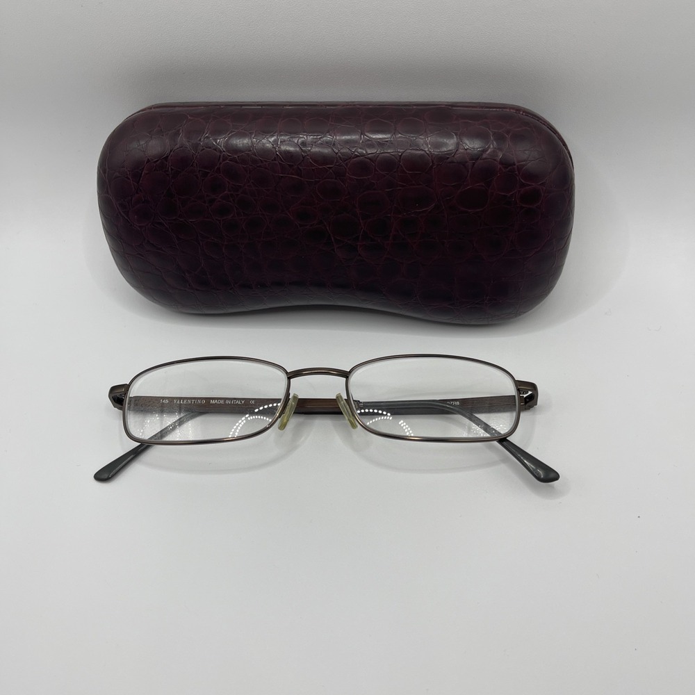 Valentino Eyeglasses 1153 Brown/Wood 0ZR8 145 4/6 53-18 W Y2K Metal Frame Bratz